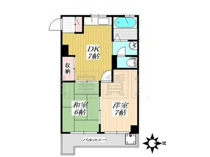 ハイツ扇(2DK/2階)の間取り写真