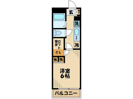 レオパレス砂漠のバラ(1K/2階)の間取り写真