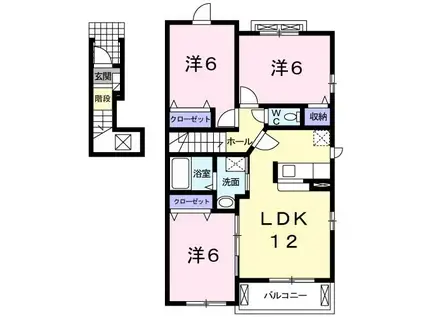 あすなろ館(3LDK/2階)の間取り写真