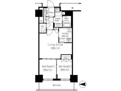 キャナルスクウェア豊洲(2LDK/5階)の間取り写真