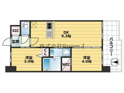 セレニテフラン谷町四丁目アリエ(2DK/4階)の間取り写真