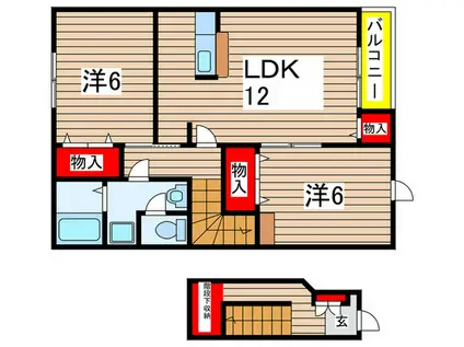 ファースト デューII(2LDK/2階)の間取り写真