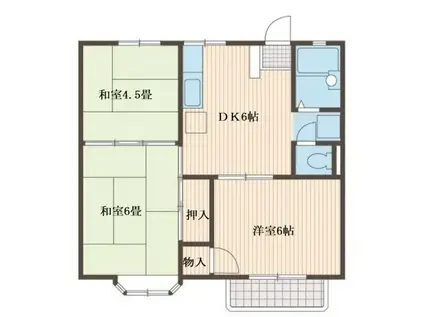 クローカスB(3DK/2階)の間取り写真