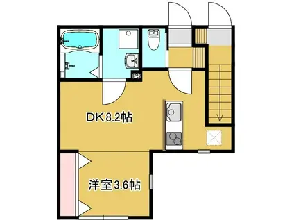 STAGE八王子(ワンルーム/1階)の間取り写真