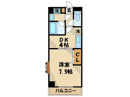 プレイシアヒルズ桜台壱番館(1DK/5階)の間取り写真