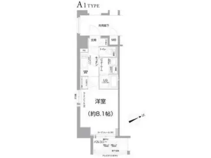 エスリード名古屋東別院(1K/2階)の間取り写真