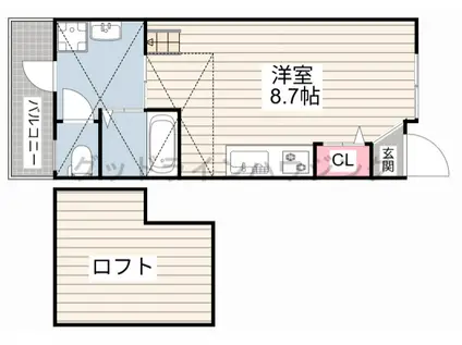 エルサッスーンYASHIRO(ワンルーム/1階)の間取り写真