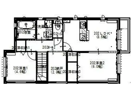 PLAISIR堅田(2SLDK/2階)の間取り写真