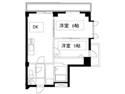 ジョイ新本牧(2DK/3階)の間取り写真