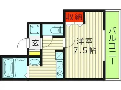 H2O今福 旧おおきに今福サニーアパートメント(1K/3階)の間取り写真