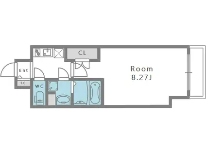 ミヤレジデンス新町(1K/10階)の間取り写真