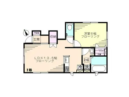 ブリーズ・K(1LDK/1階)の間取り写真