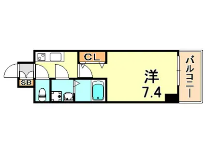 レジュールアッシュ神戸元町(1K/12階)の間取り写真