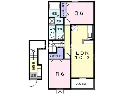 ポート パシフィック II(2LDK/2階)の間取り写真