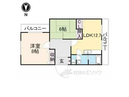 ポンパプラザ2(2LDK/3階)の間取り写真