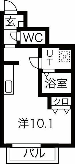 LEBEL TWEE(ワンルーム/1階)の間取り写真