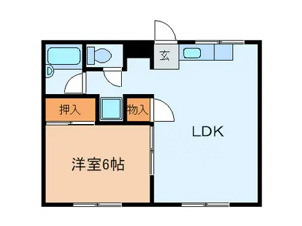 サンライフ21植上(1LDK/2階)の間取り写真