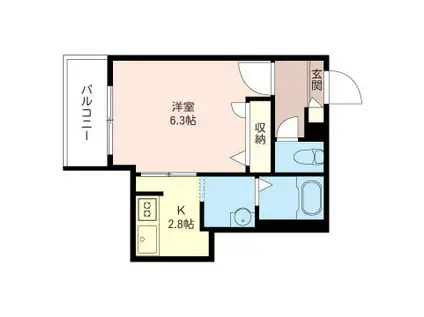 メゾンドゥヴィブレ(1K/1階)の間取り写真