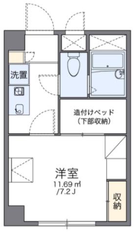 レオパレス御代の台(1K/1階)の間取り写真