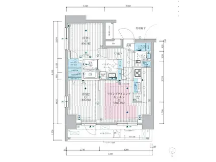 メインステージ新御徒町(2LDK/11階)の間取り写真