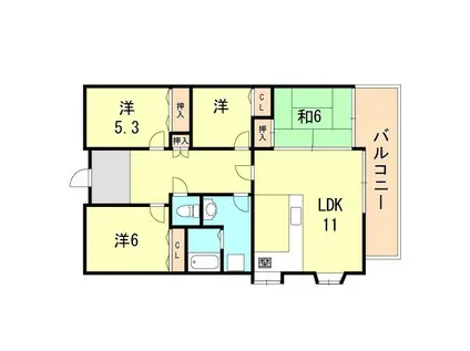 フォーシーズンズ芦屋(4LDK/4階)の間取り写真