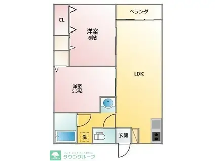 サンシャイン榛名(2LDK/2階)の間取り写真