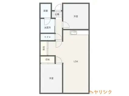 ファミーユ浅井(2LDK/3階)の間取り写真