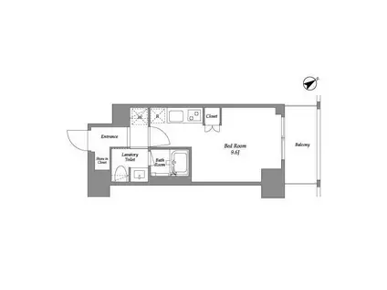 レックスガーデン横浜反町公園(ワンルーム/4階)の間取り写真