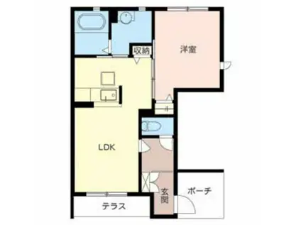 シャーメゾンLEAVES(1LDK/1階)の間取り写真