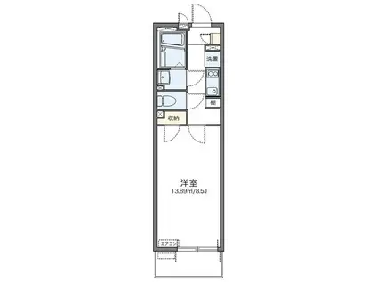 レオネクスト八重(1K/1階)の間取り写真