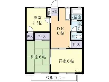 ナカネハイツA(3DK/2階)の間取り写真
