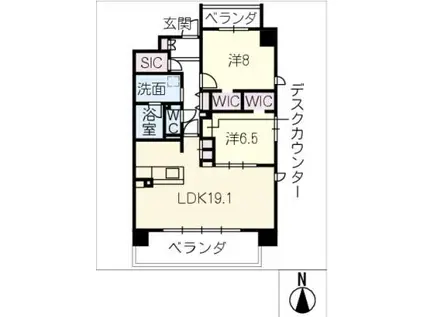 MAISONSOLEIL藤が丘(2LDK/4階)の間取り写真