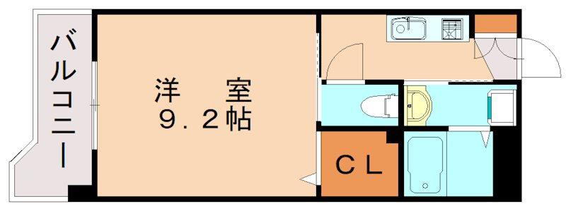 エヴァーグリーンM(1K/7階)の間取り写真