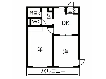 アイリス鶴里(2DK/2階)の間取り写真