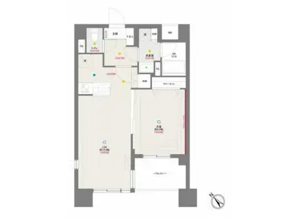 ドゥーエ月島(1LDK/4階)の間取り写真