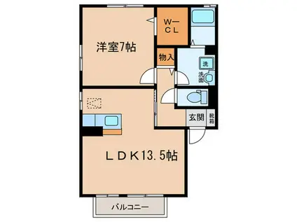 グラン・シャリオ(1LDK/1階)の間取り写真