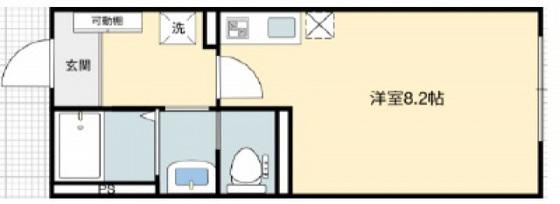 グランメゾン学南(ワンルーム/2階)の間取り写真
