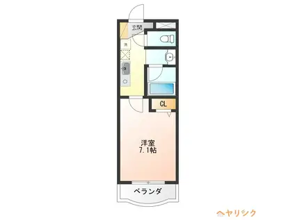 グランパルク(1K/1階)の間取り写真