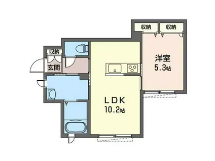 カーサ・アレイ(1LDK/1階)の間取り写真