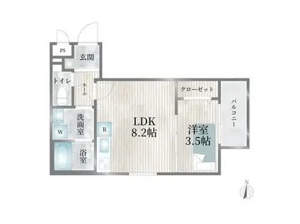 CHERIM浄心イースト(1LDK/2階)の間取り写真