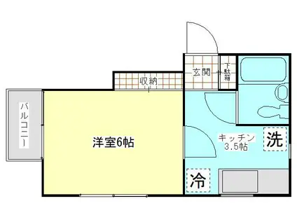 ASAHIハイム(1K/2階)の間取り写真