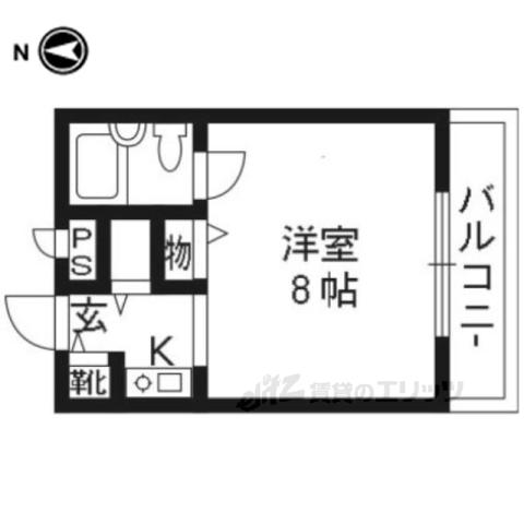 みささぎプチハイツ(1K/2階)の間取り写真