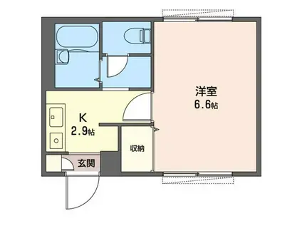 メゾンベールK(1K/1階)の間取り写真