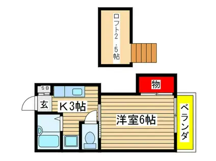 パークウェイ(1K/2階)の間取り写真