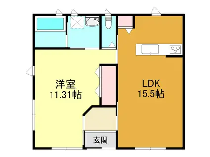モアコンフォート C(1LDK/1階)の間取り写真