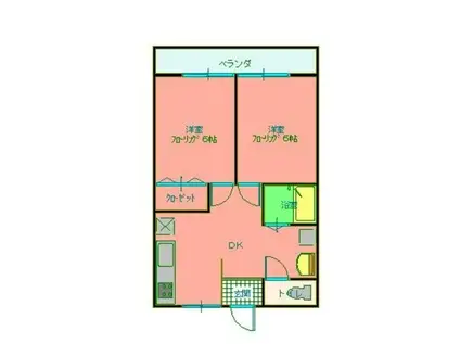 ナチュール(2DK/1階)の間取り写真