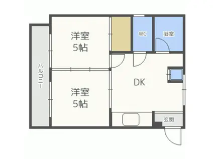 コンフィヴィラ(2DK/3階)の間取り写真