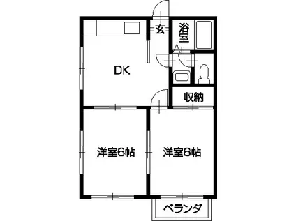 CITRUS-S(2DK/2階)の間取り写真