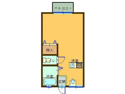ボナール深谷(ワンルーム/1階)の間取り写真