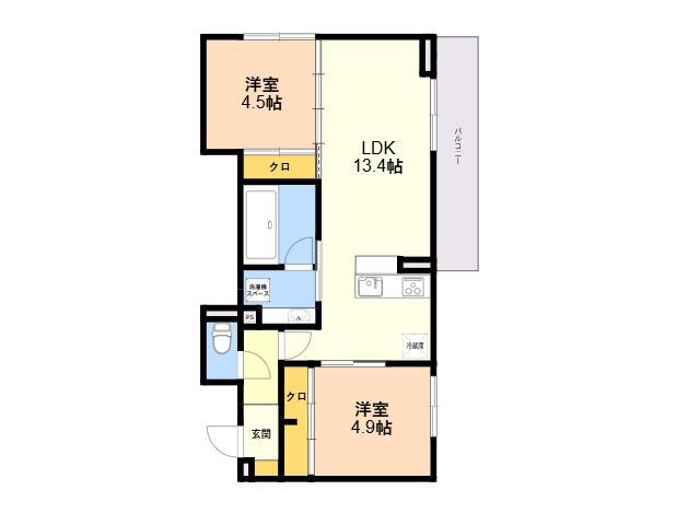 D-ROOM伊賀駅東(2LDK/2階)の間取り写真